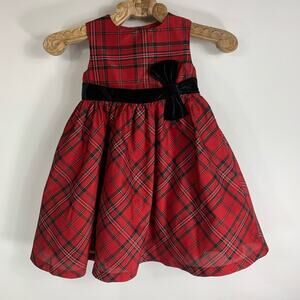 Gymboree Christmas Red  Tafetta Plaid Dress 3T